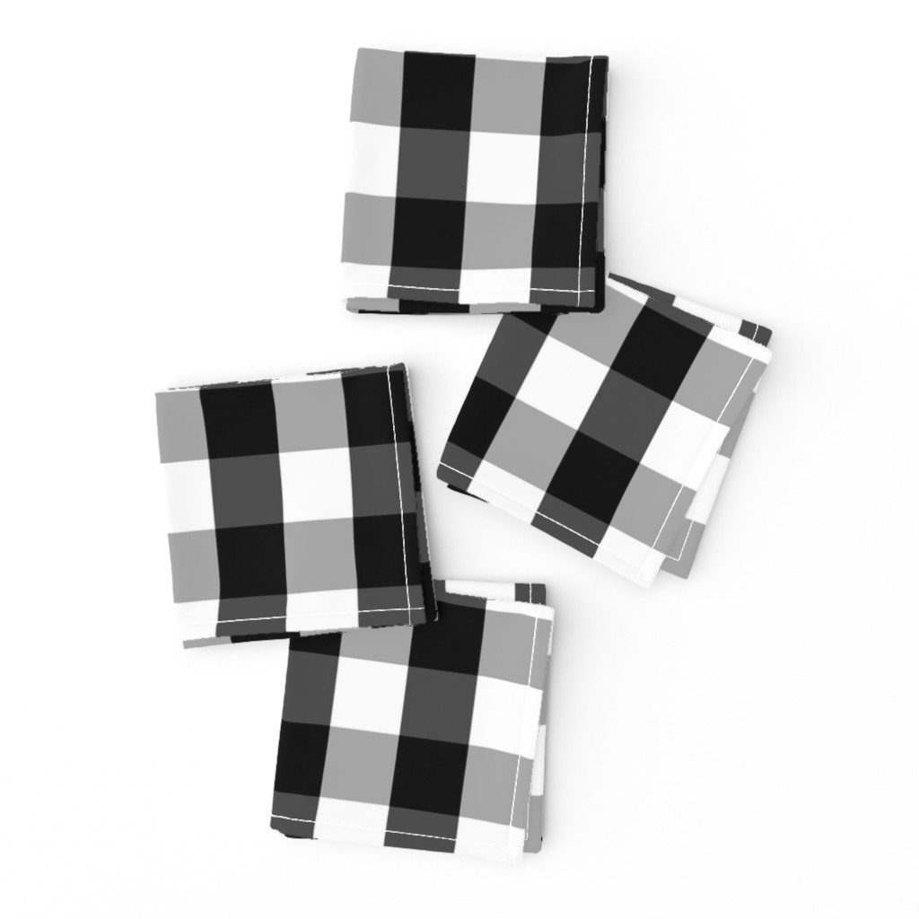 Small Black White Gingham Checked Square Pattern