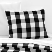 Large Black White Gingham Checked Square Pattern