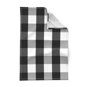 Large Black White Gingham Checked Square Pattern