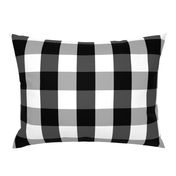 Large Black White Gingham Checked Square Pattern