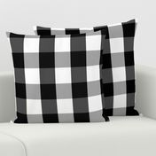 Large Black White Gingham Checked Square Pattern