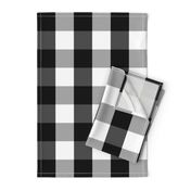 Large Black White Gingham Checked Square Pattern