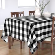 Large Black White Gingham Checked Square Pattern