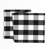 Large Black White Gingham Checked Square Pattern