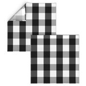 Large Black White Gingham Checked Square Pattern