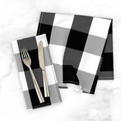 Large Black White Gingham Checked Square Pattern