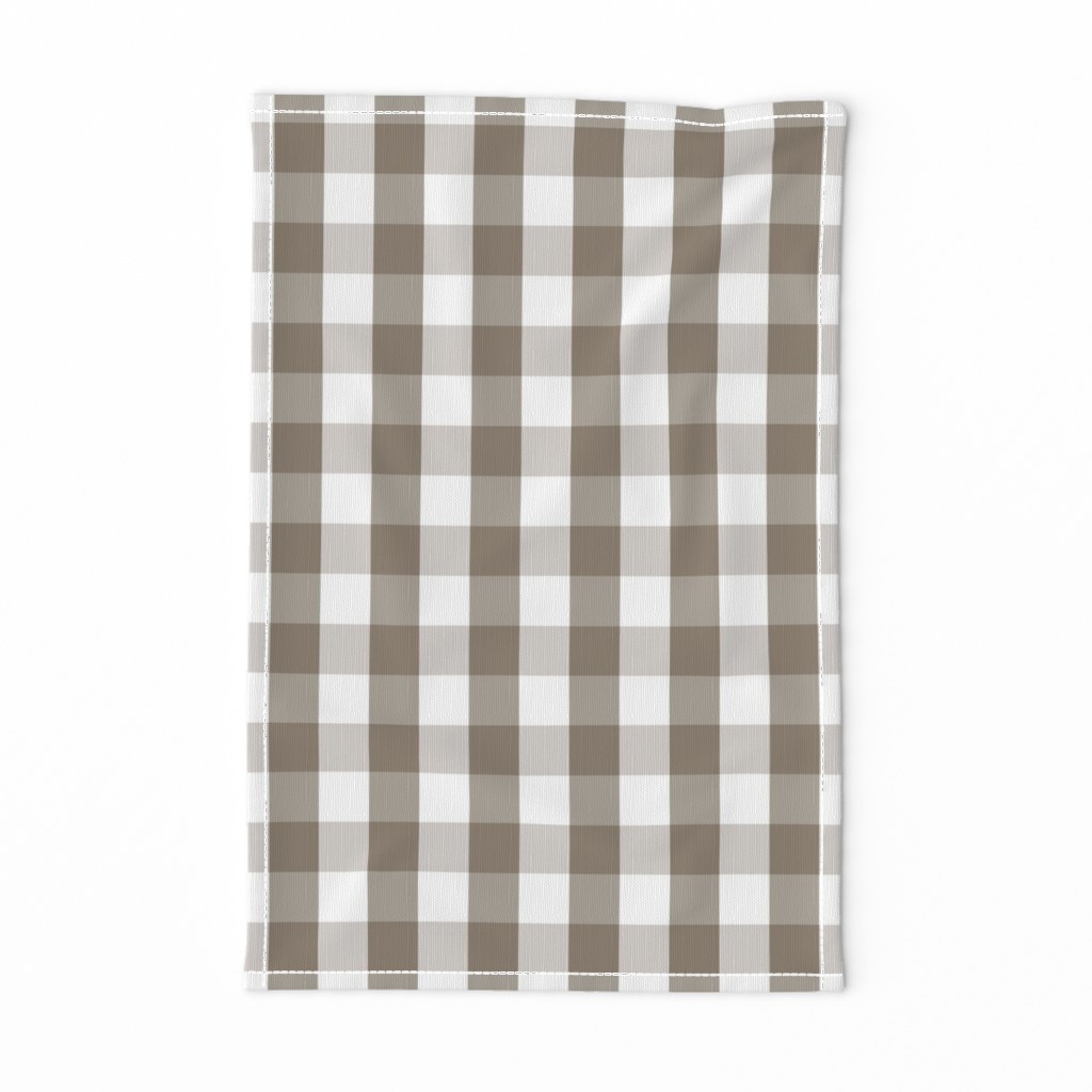 Mulch Brown Gingham Check Plaid