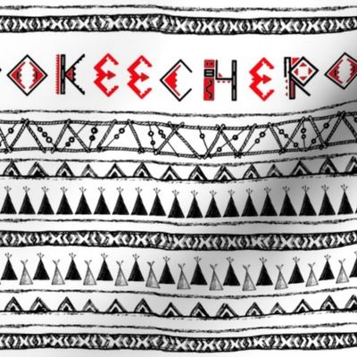 Native American Cherokee B&W Stripe