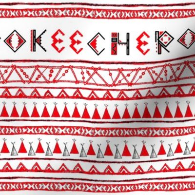 Native American Cherokee Tribal Stripe Red