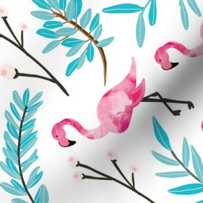 Pink Flamingos in Shade // rotated