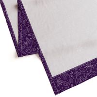 Botanical Doodles--white on purple, large