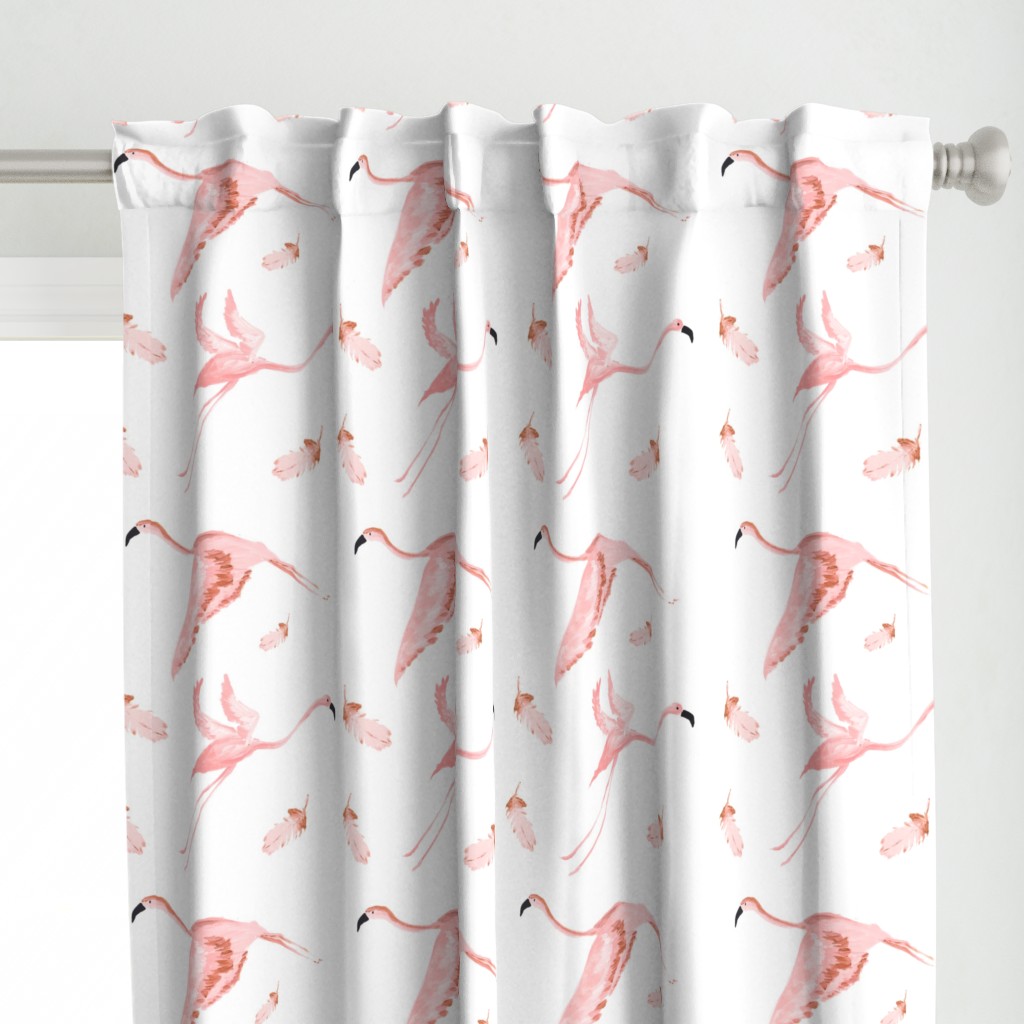 Pastel Flying Flamingos