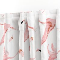 Pastel Flying Flamingos