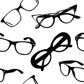 Glasses Black on White