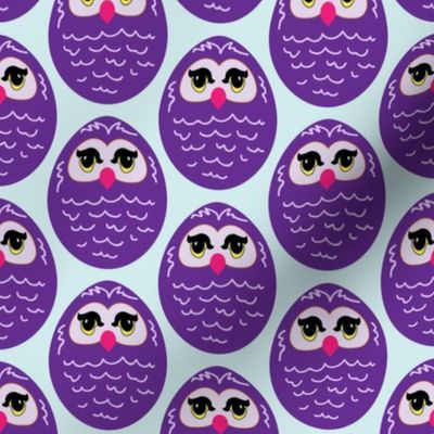 Purple Cartoon Owl