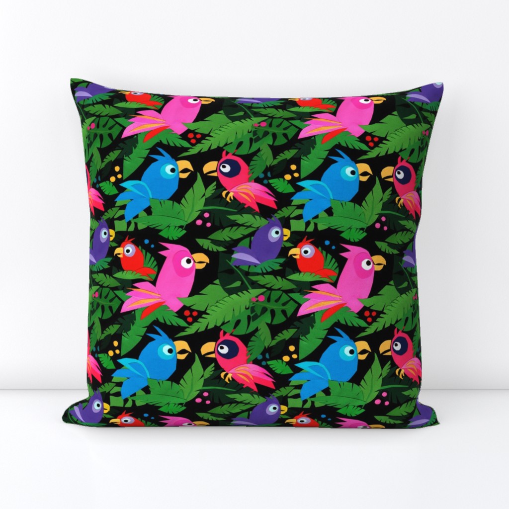 Jungle Birds – Red and Pink