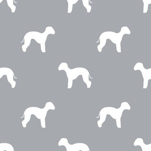 bedlington terrier  silhouette dog fabric grey