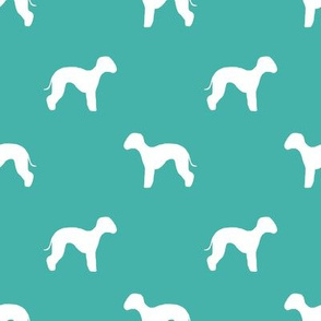 bedlington terrier  silhouette dog fabric blue