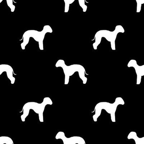 bedlington terrier silhouette dog fabric black