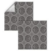 Grisaille Charcoal Grey Neo-Classical Ovals