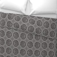 Grisaille Charcoal Grey Neo-Classical Ovals