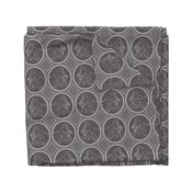 Grisaille Charcoal Grey Neo-Classical Ovals