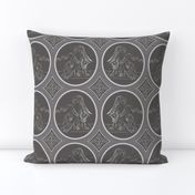 Grisaille Charcoal Grey Neo-Classical Ovals