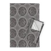 Grisaille Charcoal Grey Neo-Classical Ovals