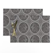 Grisaille Charcoal Grey Neo-Classical Ovals