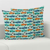 Summer Vintage Trucks With Triangles - Small