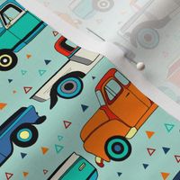 Summer Vintage Trucks With Triangles - Small