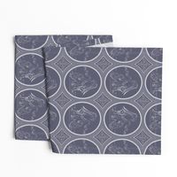 Grisaille Blue Grey Neo-Classical Ovals