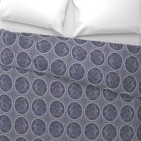 Grisaille Blue Grey Neo-Classical Ovals