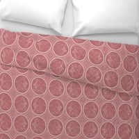 Grisaille Rose Red Neo-Classical Ovals