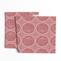 Grisaille Rose Red Neo-Classical Ovals