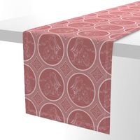 Grisaille Rose Red Neo-Classical Ovals