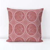 Grisaille Rose Red Neo-Classical Ovals