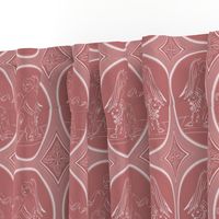 Grisaille Rose Red Neo-Classical Ovals