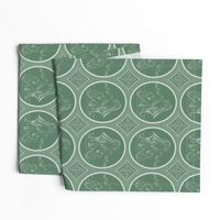 Grisaille Fern Green Neo-Classical Ovals