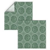 Grisaille Fern Green Neo-Classical Ovals