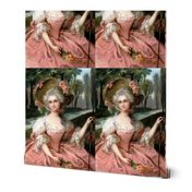 Marie Antoinette inspired pink gowns flowers floral roses baroque victorian shepherdess little bo peep nursery rhymes forests trees rivers bows vintage antique crook bonnets big hats beauty rococo portraits beautiful lady woman elegant gothic lolita egl 1