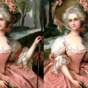 Marie Antoinette inspired pink gowns flowers floral roses baroque victorian shepherdess little bo peep nursery rhymes forests trees rivers bows vintage antique crook bonnets big hats beauty rococo portraits beautiful lady woman elegant gothic lolita egl 1