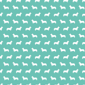 Corgi Turquoise Silhouettes