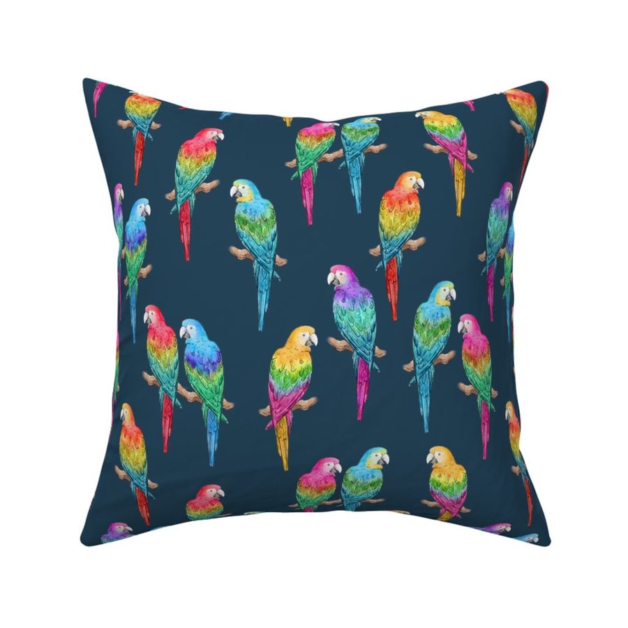 Rainbow Macaws on navy