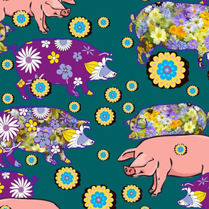 Flower Power Pigs