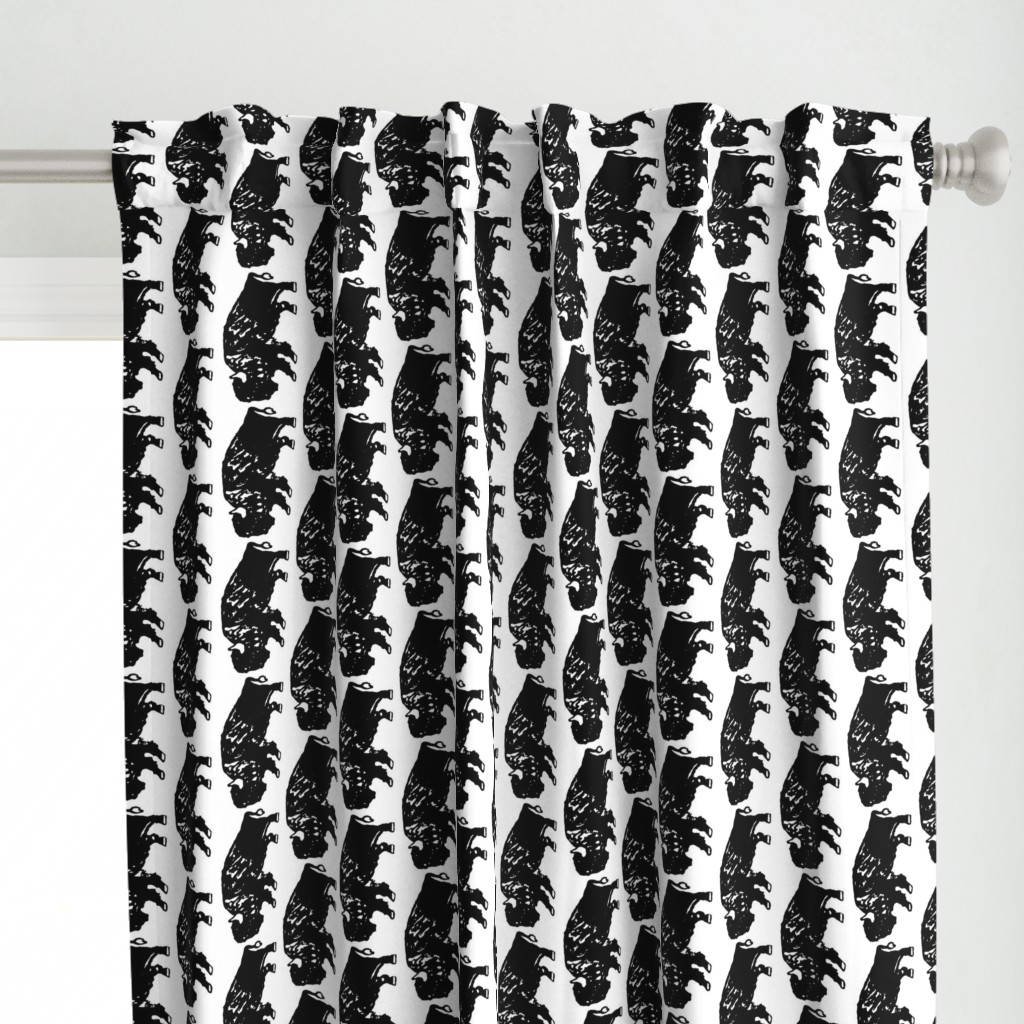 Bison Print - Black & White (rotated) 4.72 inches