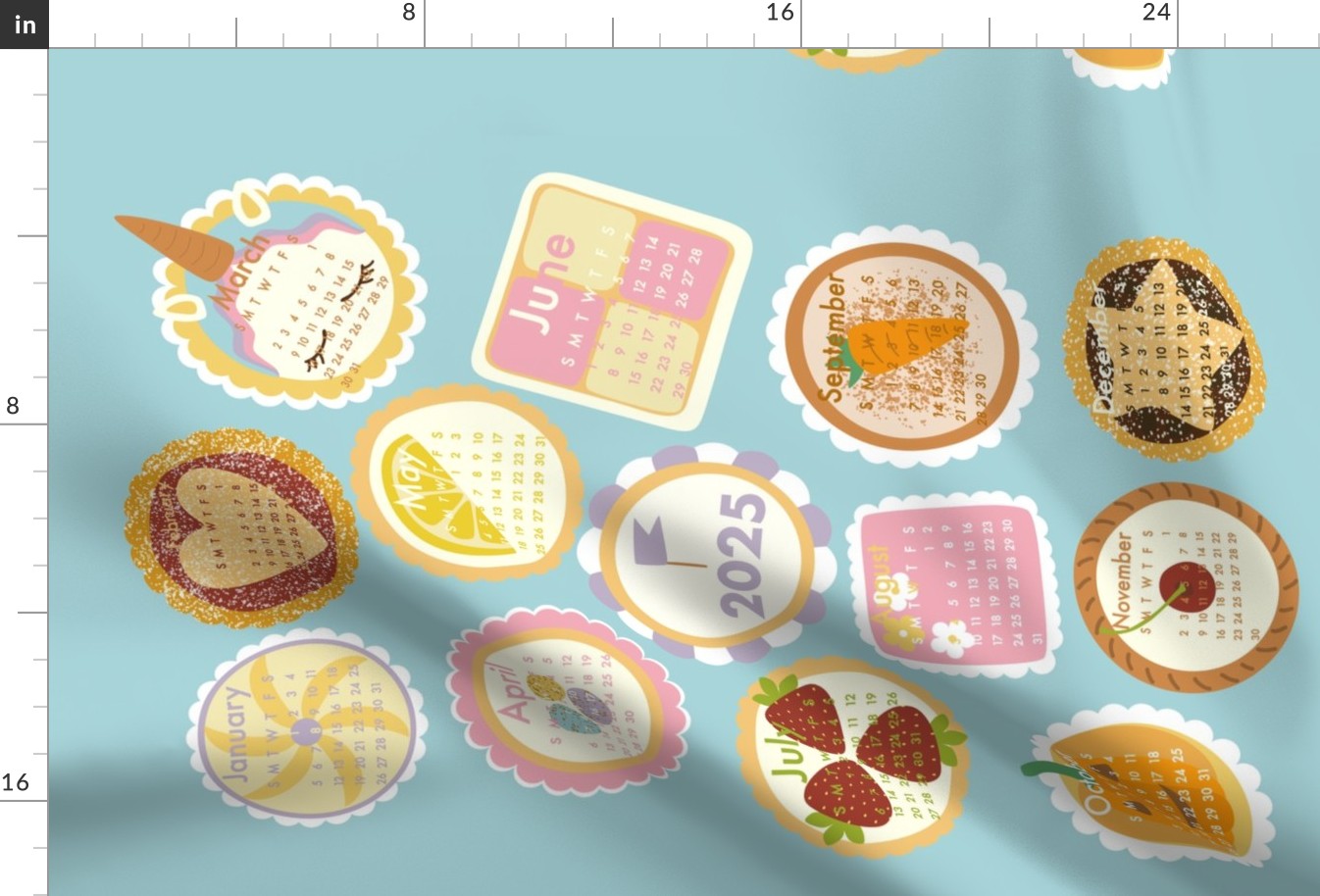 2024 Cake Tea Towel Calendar 