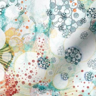 whimsical circles of light in watercolor and ink whimsical pattern Nucleus