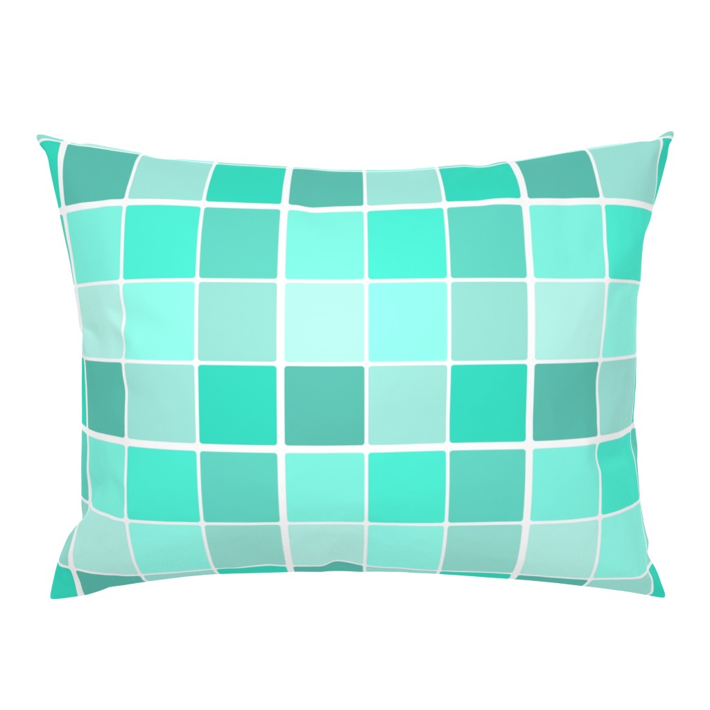 Mint Jade Green Grid of Tonal Squares