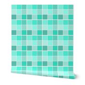 Mint Jade Green Grid of Tonal Squares